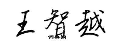 王正良王智越行書個性簽名怎么寫