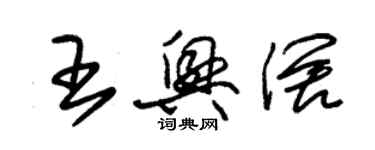 朱錫榮王興闊草書個性簽名怎么寫