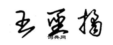 朱錫榮王聖桔草書個性簽名怎么寫