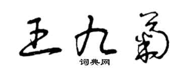 曾慶福王九菊草書個性簽名怎么寫