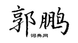 丁謙郭鵬楷書個性簽名怎么寫