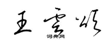 梁錦英王雲頌草書個性簽名怎么寫