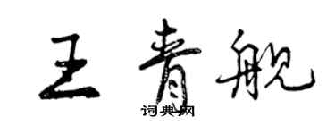 曾慶福王青艦行書個性簽名怎么寫