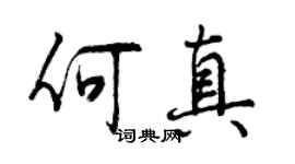 曾慶福何真行書個性簽名怎么寫