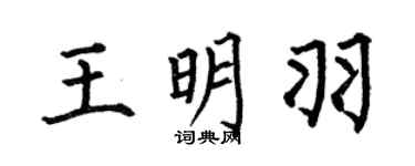 何伯昌王明羽楷書個性簽名怎么寫
