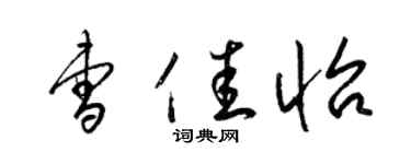 梁錦英曹佳怡草書個性簽名怎么寫