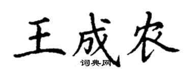 丁謙王成農楷書個性簽名怎么寫