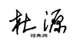 朱錫榮杜源草書個性簽名怎么寫