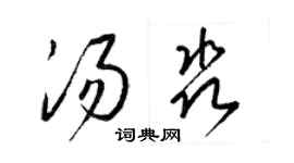 梁錦英湯淼草書個性簽名怎么寫