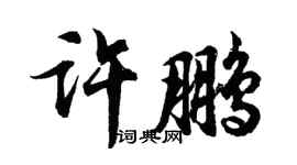 胡問遂許鵬行書個性簽名怎么寫