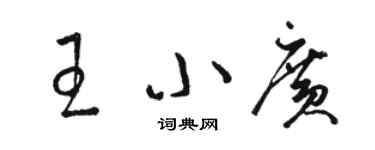 駱恆光王小廣草書個性簽名怎么寫