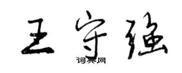 曾慶福王守強行書個性簽名怎么寫