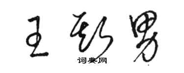 駱恆光王斯男草書個性簽名怎么寫