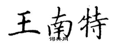 丁謙王南特楷書個性簽名怎么寫