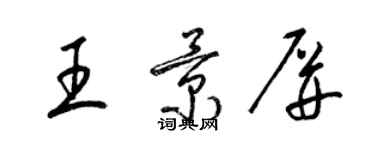 梁錦英王景屏草書個性簽名怎么寫