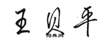 駱恆光王貝平行書個性簽名怎么寫