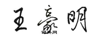 駱恆光王豪明行書個性簽名怎么寫