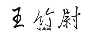 駱恆光王竹尉行書個性簽名怎么寫