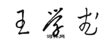 駱恆光王學武草書個性簽名怎么寫