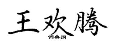 丁謙王歡騰楷書個性簽名怎么寫