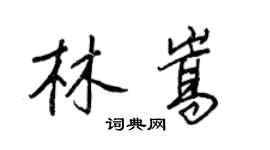 王正良林嵩行書個性簽名怎么寫