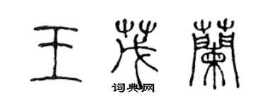 陳聲遠王茂蘭篆書個性簽名怎么寫