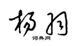 梁錦英楊羽草書個性簽名怎么寫