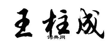 胡問遂王柱成行書個性簽名怎么寫