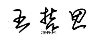 朱錫榮王哲思草書個性簽名怎么寫