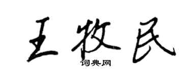 王正良王牧民行書個性簽名怎么寫