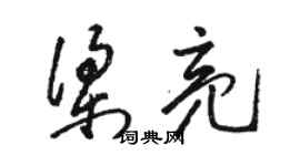 駱恆光梁亮草書個性簽名怎么寫