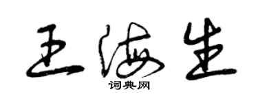 曾慶福王海生草書個性簽名怎么寫