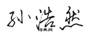 駱恆光孫浩然行書個性簽名怎么寫