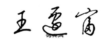 梁錦英王遷富草書個性簽名怎么寫