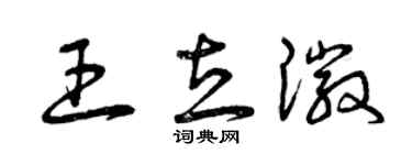 曾慶福王立徽草書個性簽名怎么寫