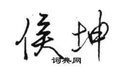 駱恆光侯坤行書個性簽名怎么寫