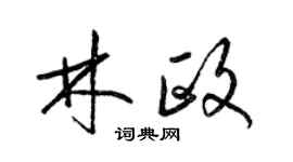 梁錦英林政草書個性簽名怎么寫