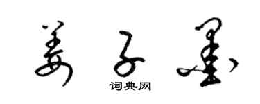 梁錦英姜子墨草書個性簽名怎么寫