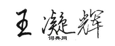 駱恆光王凝輝行書個性簽名怎么寫