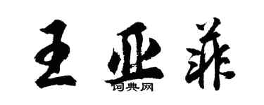 胡問遂王亞菲行書個性簽名怎么寫