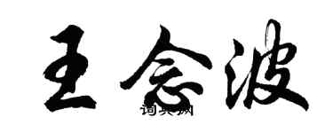 胡問遂王念波行書個性簽名怎么寫