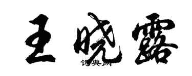 胡問遂王曉露行書個性簽名怎么寫