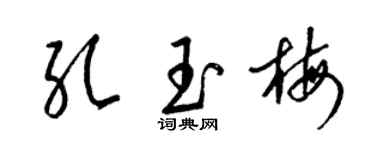 梁錦英孔玉梅草書個性簽名怎么寫