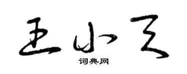 曾慶福王小天草書個性簽名怎么寫