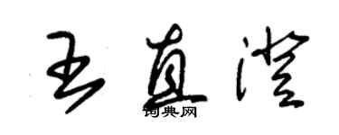 朱錫榮王直澄草書個性簽名怎么寫