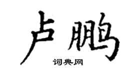 丁謙盧鵬楷書個性簽名怎么寫