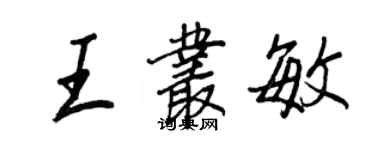 王正良王叢敏行書個性簽名怎么寫
