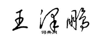 梁錦英王澤鵬草書個性簽名怎么寫