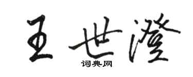 駱恆光王世澄行書個性簽名怎么寫