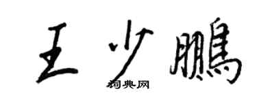 王正良王少鵬行書個性簽名怎么寫